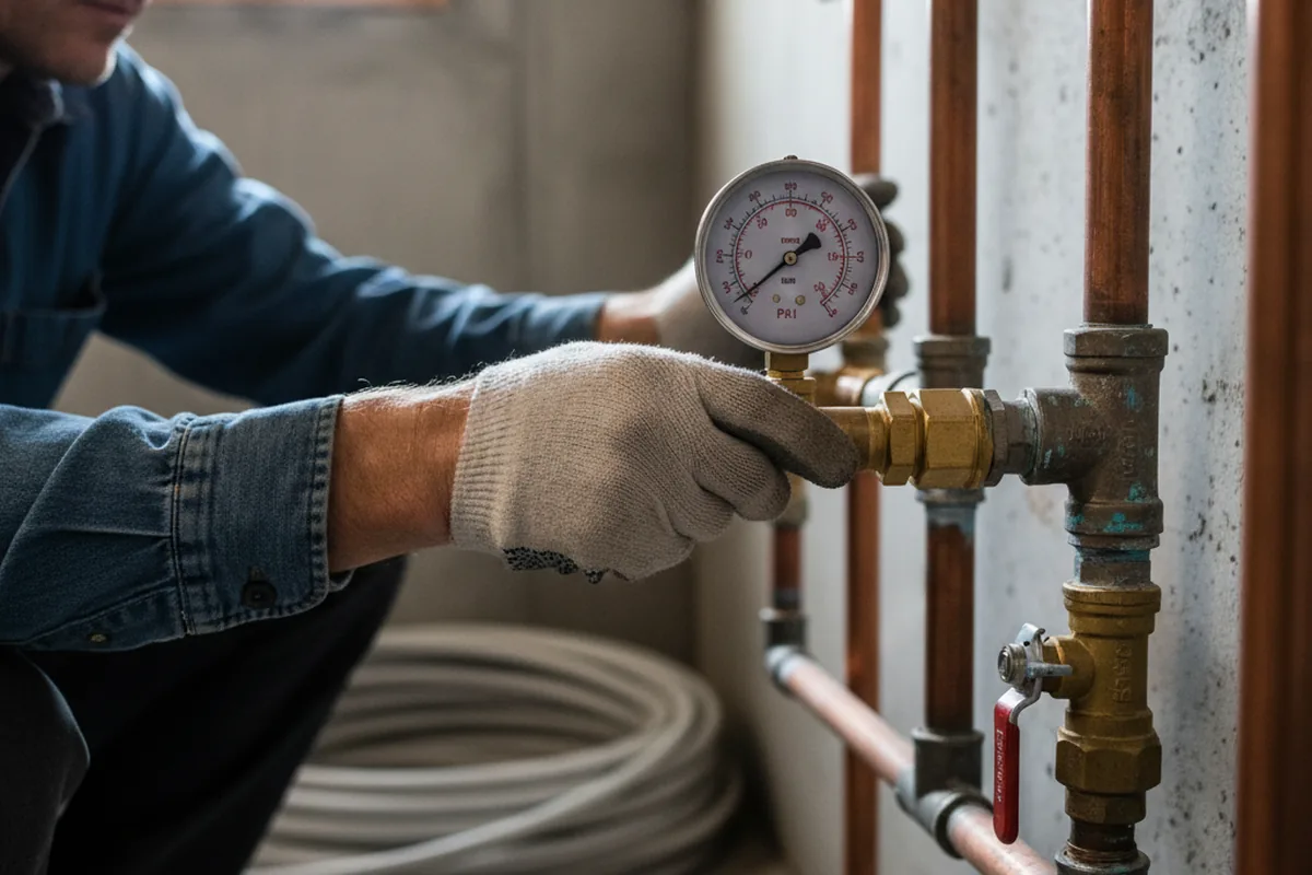 Pressure testing a repaired line during Water Line Repair in Alvaton